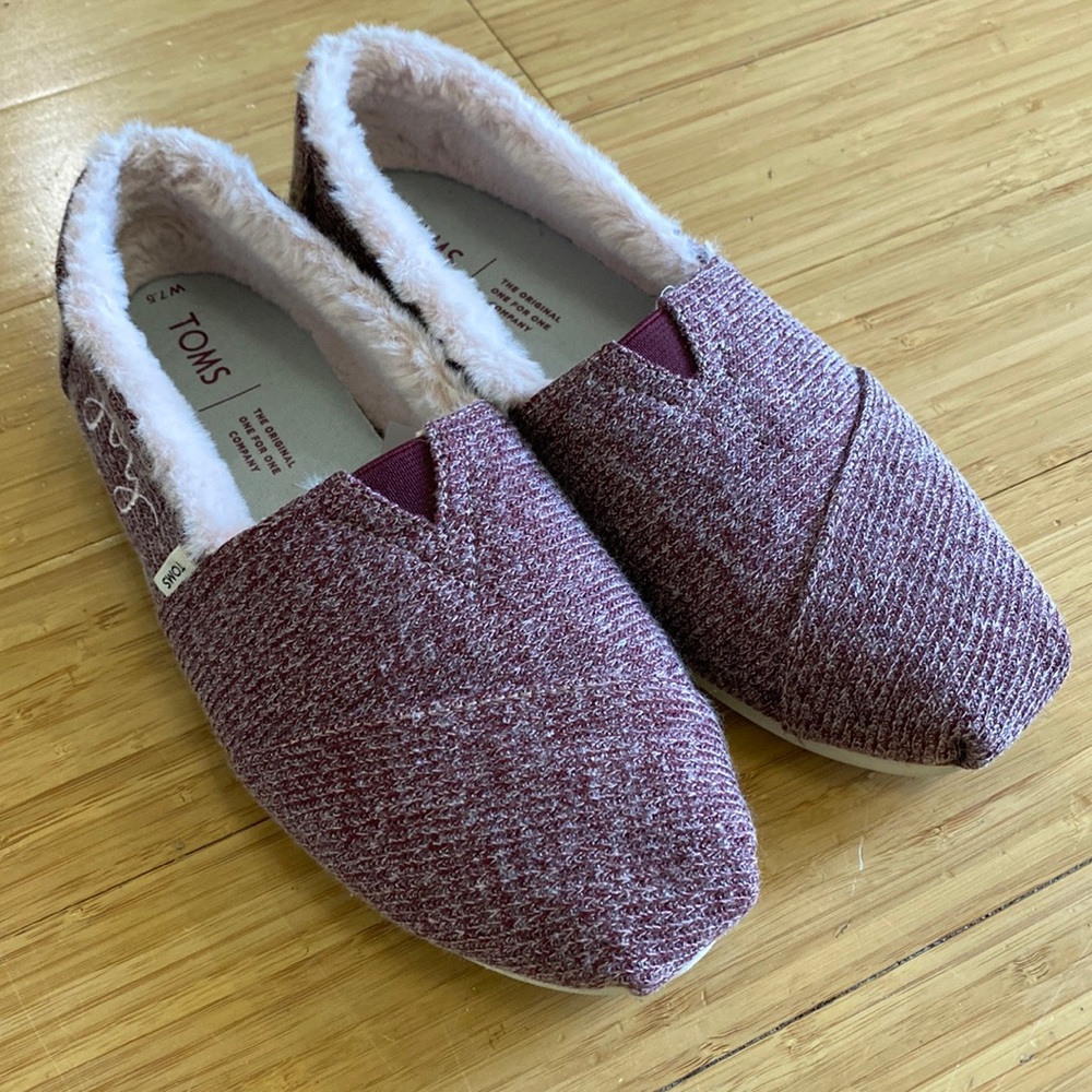 Women’s Toms Shearling Alpargata Shoes Sz 7.5 W
